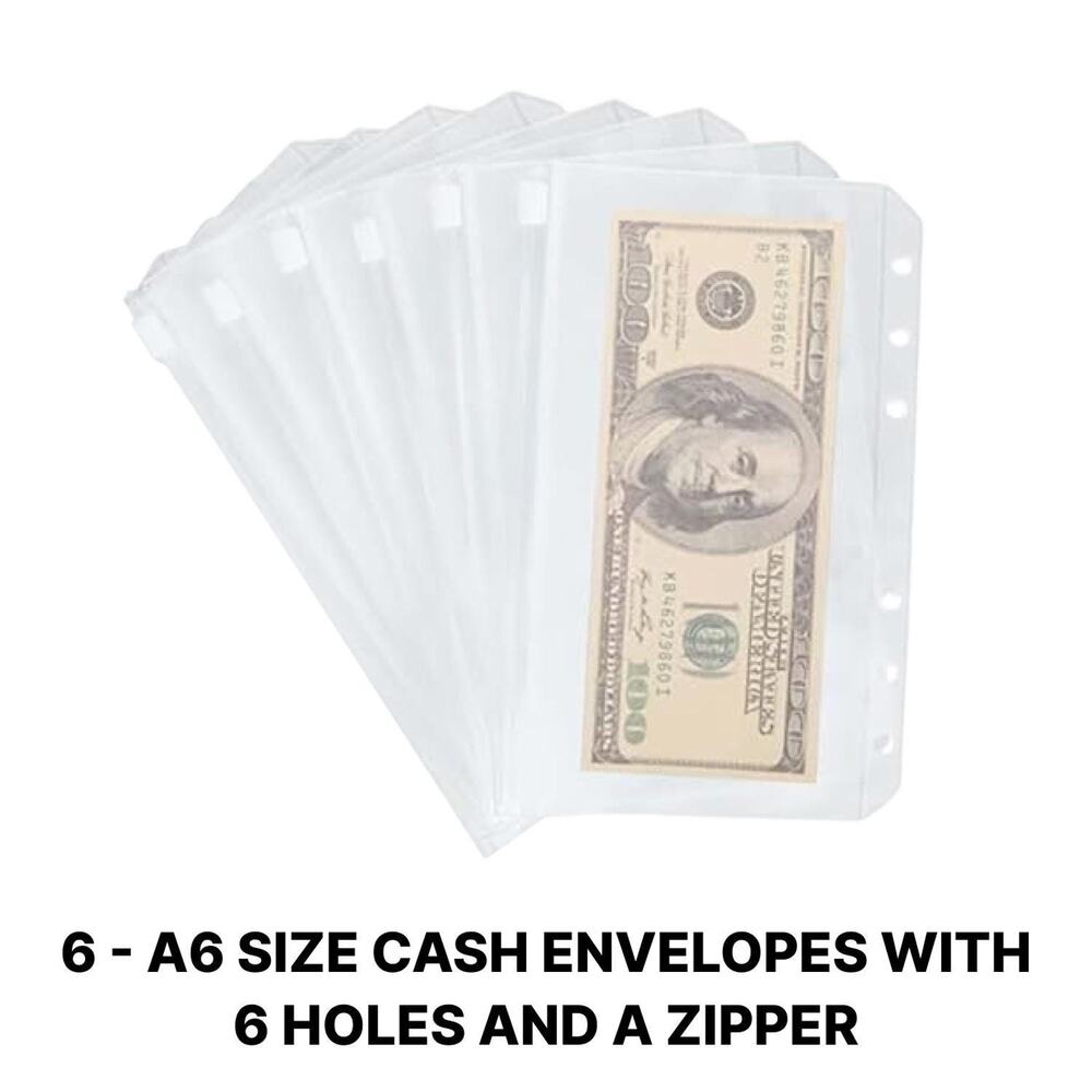 A6 Budget Binder, Cash Envelopes, Reusable Tracker Sheets, Money Binder - Picture 10 of 10